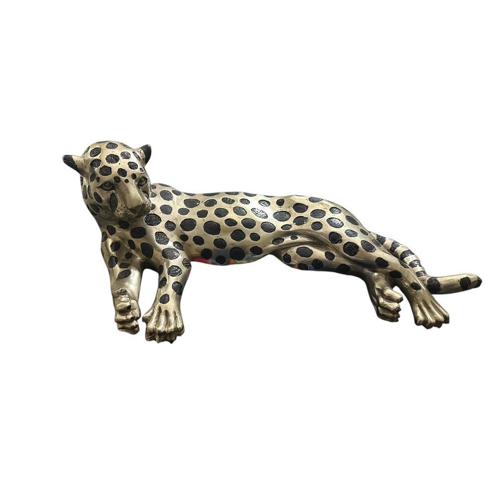1960s Cast Metal Lounging Cheetah Figurine‎
